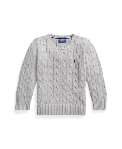 Polo Ralph Lauren Little Boy's & Boy's Cable Knit Combed Cotton Sweater In Andover Heather