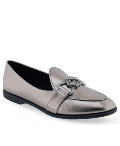 Shop Aerosoles Borgio Tailored-loafer In Graphite Polyurethane Faux Leather