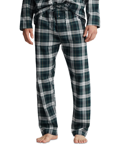Shop Polo Ralph Lauren Men's Cotton Plaid Flannel Pajama Pants In Birchwood Plaid  Basic Gold Pp