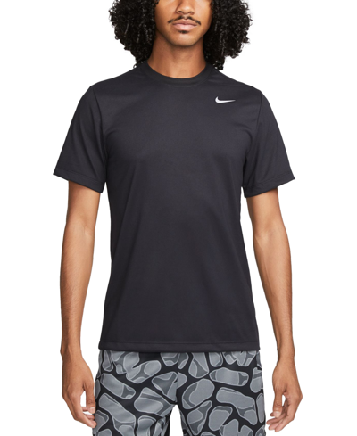 Shop Nike Men's Dri-fit Legend Fitness T-shirt In Black,matte Silver