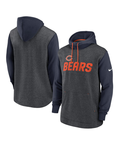 Shop Nike Men's  Heathered Charcoal, Navy Chicago Bears Surrey Legacy Pullover Hoodie In Heathered Charcoal,navy