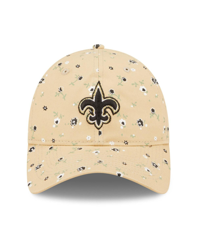 Shop New Era Women's  Gold New Orleans Saints Floral 9twenty Adjustable Hat