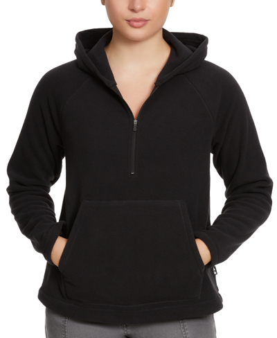 Shop Bass Outdoor Women's Quarter-zip Long-sleeve Hoodie In Black