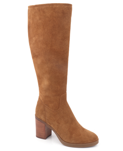 Shop Kenneth Cole New York Women's Veronica Block Heel Boots In Tobacco - Leather