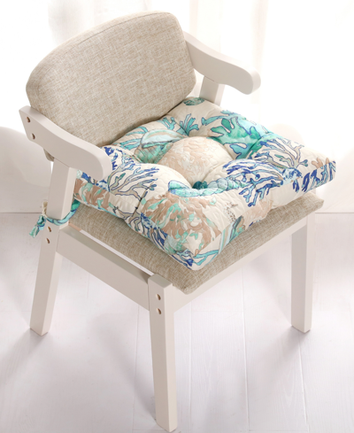 Greenland Home Fashions Atlantis Triple-cushioned 4 Piece Chair Pad Set, 18" X 18" X 4" In Jade