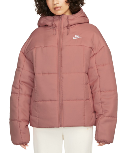 Shop Nike Sportswear Women's Therma-fit Essentials Puffer Jacket In Red Stardust,white