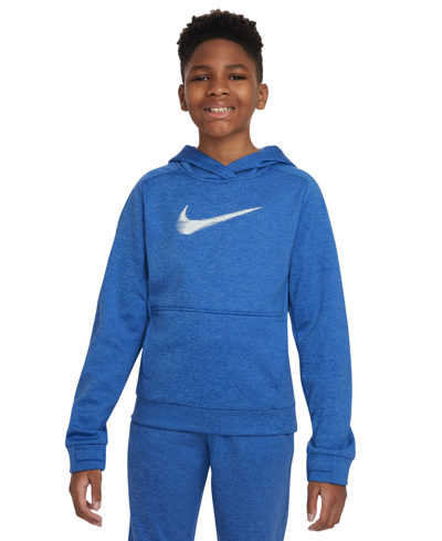 Shop Nike Big Kids Therma Multi+ Pullover Training Hoodie In Game Royal