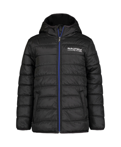 Shop Nautica Little Boys Packable Full Zipped Jacket In Black