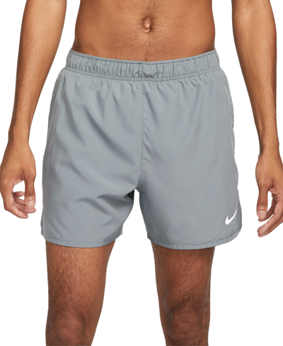 Shop Nike Challenger Men's Dri-fit Brief-lined 5" Running Shorts In Smoke Grey