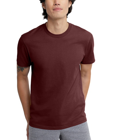 Shop Alternative Apparel Men's Hanes Originals Cotton Short Sleeve T-shirt In Mulled Berry