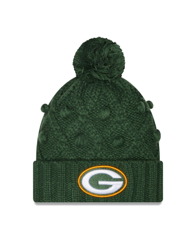 Shop New Era Big Girls  Green Green Bay Packers Toasty Cuffed Knit Hat With Pom