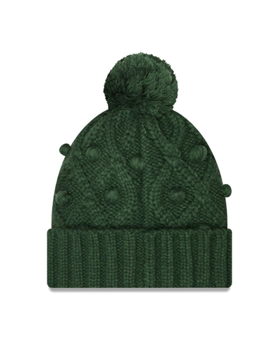 Shop New Era Big Girls  Green Green Bay Packers Toasty Cuffed Knit Hat With Pom