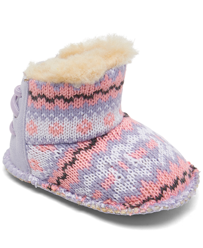 Shop Bearpaw Baby Girls Kaylee Crib Booties From Finish Line In Wisteria