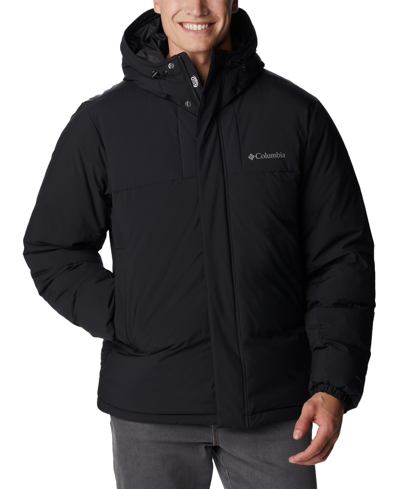 Shop Columbia Men's Aldercrest Water-resistant Hooded Down Jacket In Black