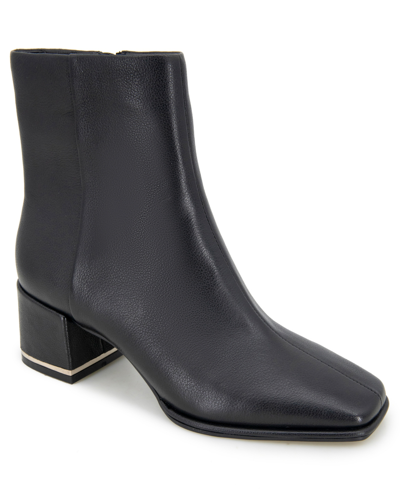 Shop Kenneth Cole New York Women's Edie Square Toe Block Heel Bootie In Black - Leather