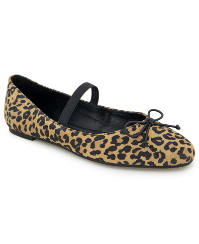 Shop Kenneth Cole New York Women's Myra Square Toe Ballet Flats In Leopard - Suede