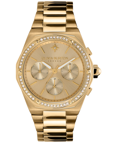 Shop Olivia Burton Women's Hexa Multifunction Gold-tone Stainless Steel Bracelet Watch 38mm