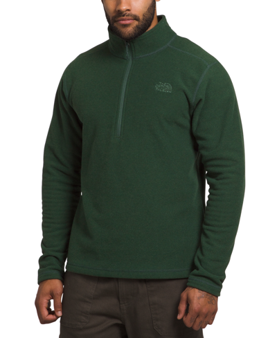 Shop The North Face Men's Textured Cap Rock 1/4 Zip Pullover Sweatshirt In Pine Needle