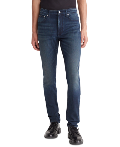 Shop Calvin Klein Men's Skinny-fit Jeans In Boston Blue Black