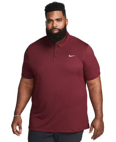 Shop Nike Men's Dri-fit Football Polo In Deep Maroon