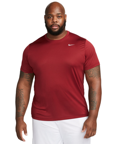 Shop Nike Men's Dri-fit Legend Fitness T-shirt In Team Red,matte Silver