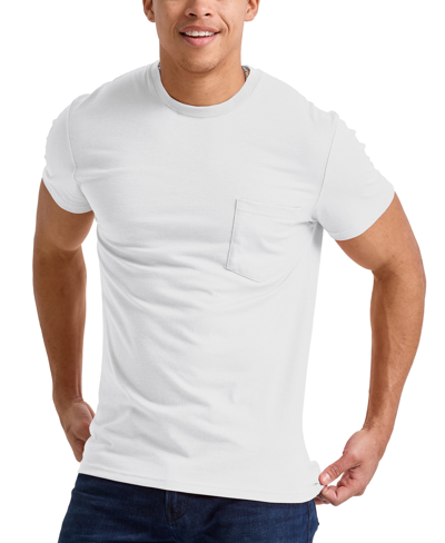 Shop Alternative Apparel Men's Hanes Originals Tri-blend Short Sleeve Pocket T-shirt In Eco White