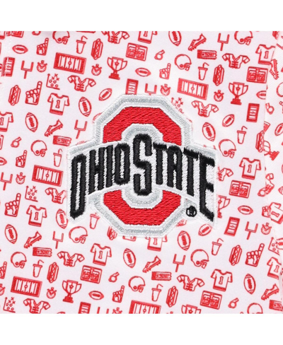 Shop Garb Infant Boys And Girls  White Ohio State Buckeyes Crew All-over Print Polo Bodysuit In White,red