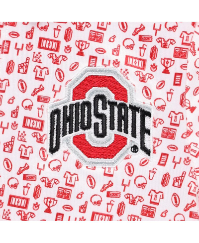 Garb Infant Boys And Girls  White Ohio State Buckeyes Crew All-over Print Polo Bodysuit In White,red