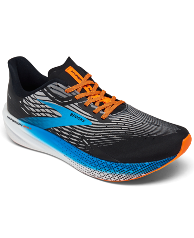 Shop Brooks Men's Hyperion Max Running Sneakers From Finish Line In Black,gray,orange