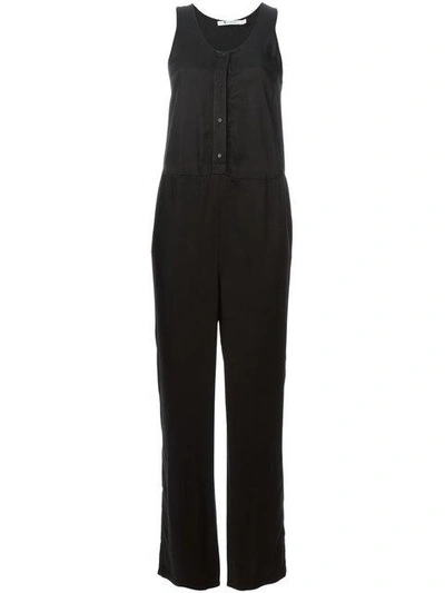 Alexander Wang T Buttoned Jumpsuit In Black