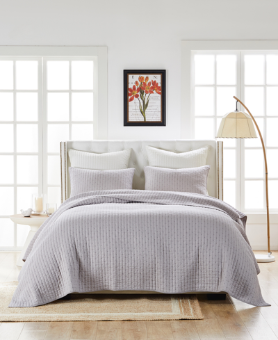 Shop Greenland Home Fashions Monterrey Finely-stitched Cotton 3 Piece Quilt Set, King In Gray