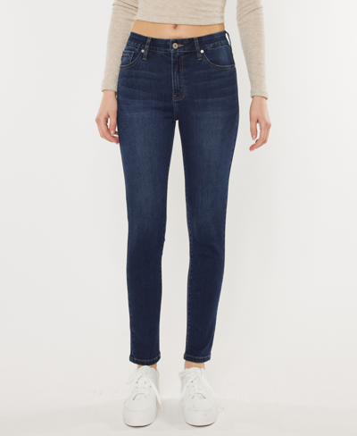 Shop Kancan Women's High Rise Super Skinny Jeans In Dark