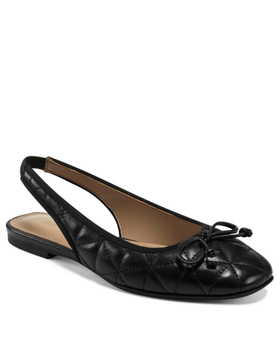 Shop Aerosoles Catarina Sling Back Flat In Black Quilted