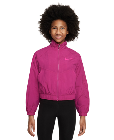 Shop Nike Sportswear Girls Woven Jacket In Pink