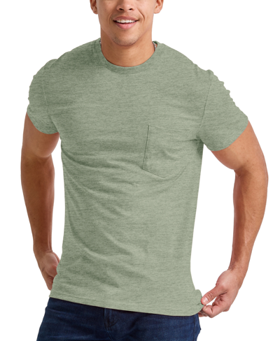 Shop Alternative Apparel Men's Hanes Originals Tri-blend Short Sleeve Pocket T-shirt In Green