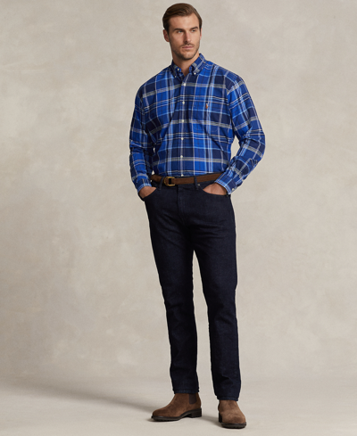 Shop Polo Ralph Lauren Men's Big & Tall Plaid Oxford Shirt In Blue Multi