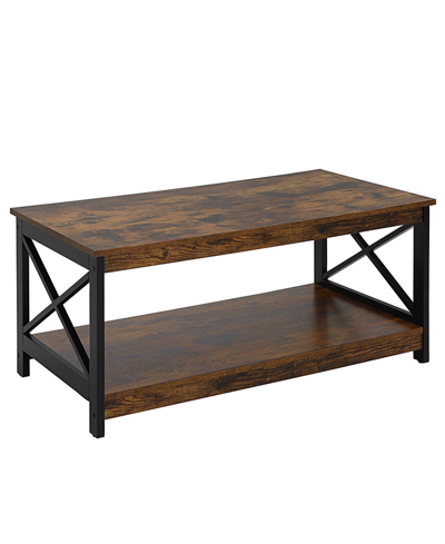 Shop Convenience Concepts 39.5" Medium-density Fiberboard Oxford Coffee Table With Shelf In Barnwood,black