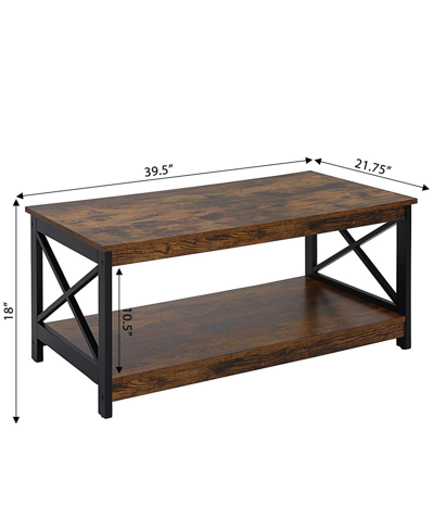 Convenience Concepts 39.5" Medium-density Fiberboard Oxford Coffee Table With Shelf In Barnwood,black