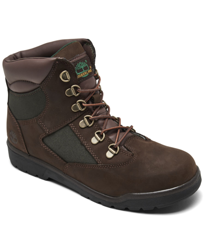 Shop Timberland Big Kids 6" Field Boots From Finish Line In Dark Brown,green