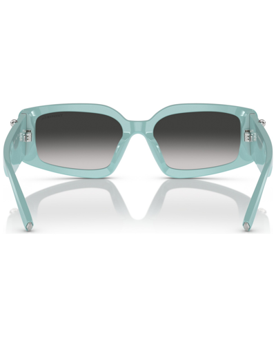 Tiffany & Co Tf4208u Steve Mcqueen Rectangle-frame Acetate Sunglasses In Tiffany Blue