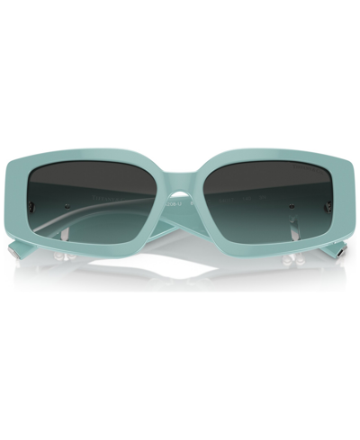 Tiffany & Co Tf4208u Steve Mcqueen Rectangle-frame Acetate Sunglasses In Tiffany Blue