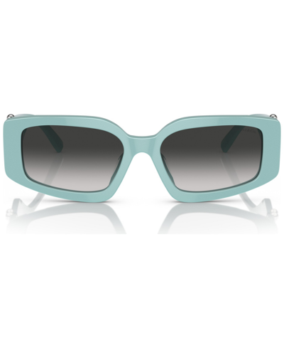 Tiffany & Co Tf4208u Steve Mcqueen Rectangle-frame Acetate Sunglasses In Tiffany Blue