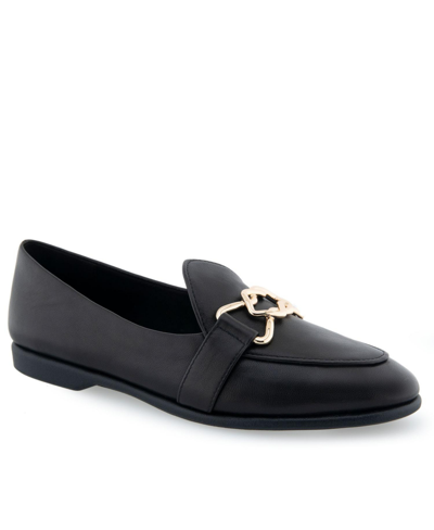 Shop Aerosoles Borgio Tailored-loafer In Black Leather