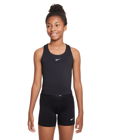 Shop Nike Big Girls Dri-fit Swoosh Tank Sports Bra In Black