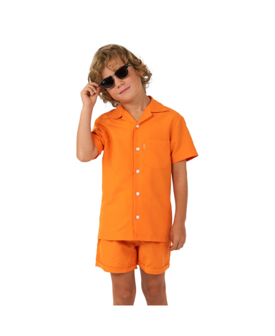 Shop Opposuits Toddler And Little Boys Shirt And Shorts, 2 Piece Set In Orange