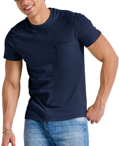 Shop Alternative Apparel Men's Hanes Originals Tri-blend Short Sleeve Pocket T-shirt In Navy