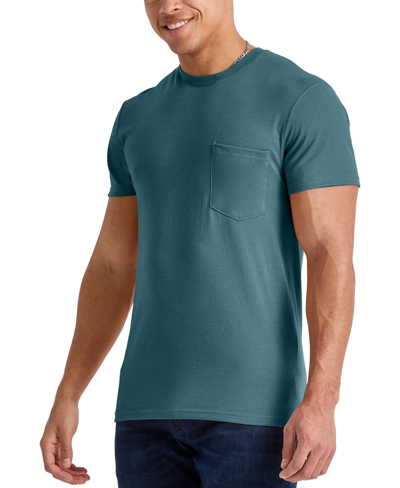 Shop Alternative Apparel Men's Hanes Originals Cotton Short Sleeve Pocket T-shirt In Cactus - U.s. Grown Cotton