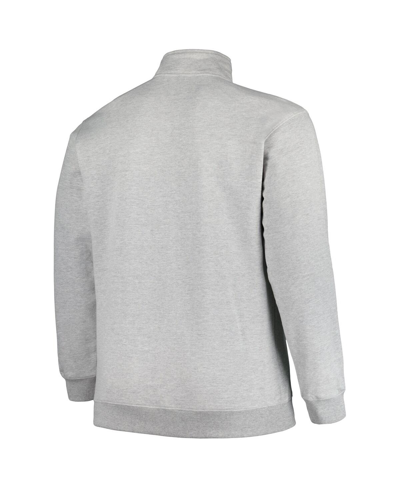 Shop Profile Men's  Heather Gray Notre Dame Fighting Irish Big And Tall Fleece Quarter-zip Jacket