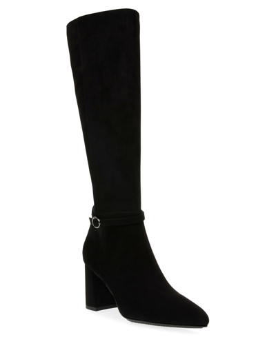Shop Anne Klein Women's Braydon Knee High Boots In Black Microsuede