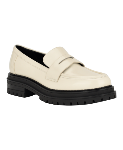 Shop Calvin Klein Women's Grant Slip-on Lug Sole Casual Loafers In Light Natural